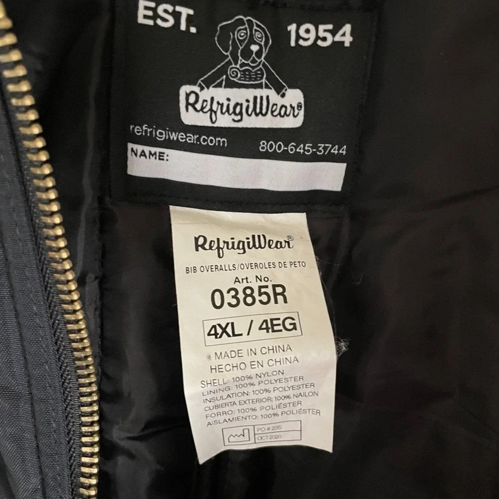 RefrigiWear Mens Iron-Tuff Insulated Bib Overalls -50F Cold Protection 0385R 4XL